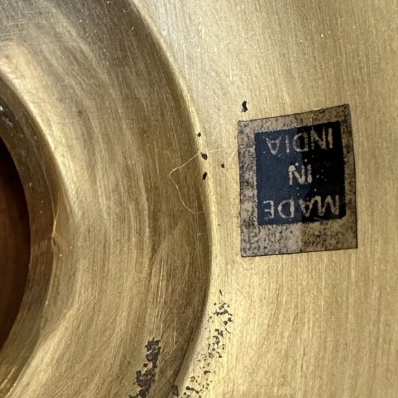 VTG Hollywood Regency Pedestal Lidded Bowl 7" Yellow Brass Grapes Leaves EUC MCM - Picture 13 of 13